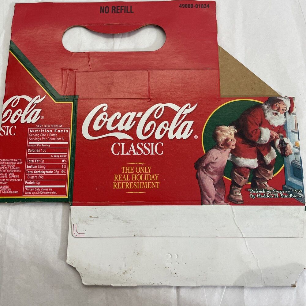 1990โs Coca Cola Classic Santa โRefreshing Surprise 1959โ Carton Carrier